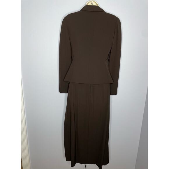 State of Claude Montana Vintage Jacket and Skirt Suit Set Brown Women's 6 - Picture 6 of 16